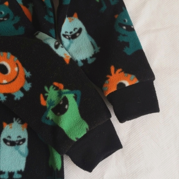 child of mine monster fleece zipper footie sleeper pajamas 18 months baby boy - Picture 4 of 6